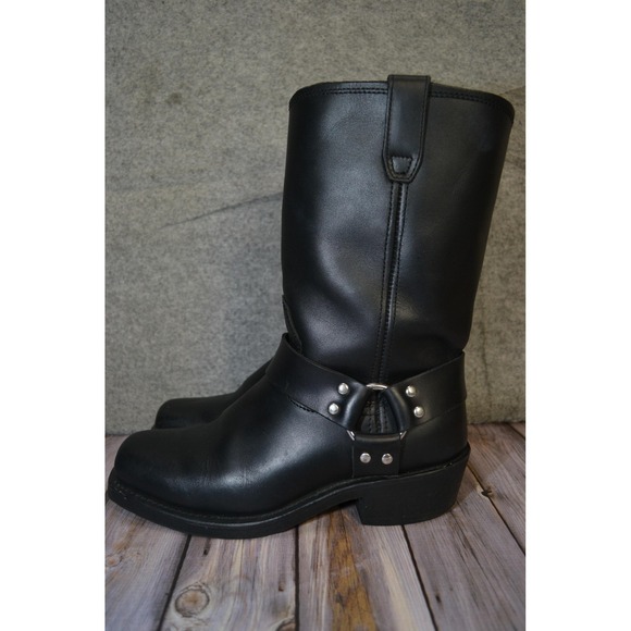 Dingo Boots Womens 10 Dean Black Leather Harness Motorcycle Mid Calf DI07370 - Picture 5 of 16